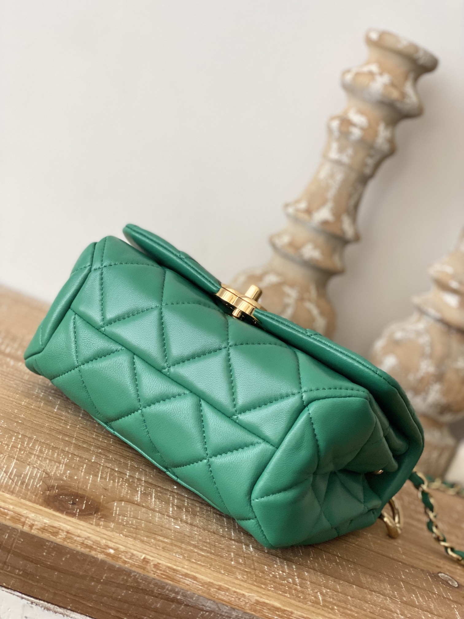 Chanel Classic Diamond Flap Bag Green For Women. Women-s Bags 9.1in/23cm - Soul Replicas
