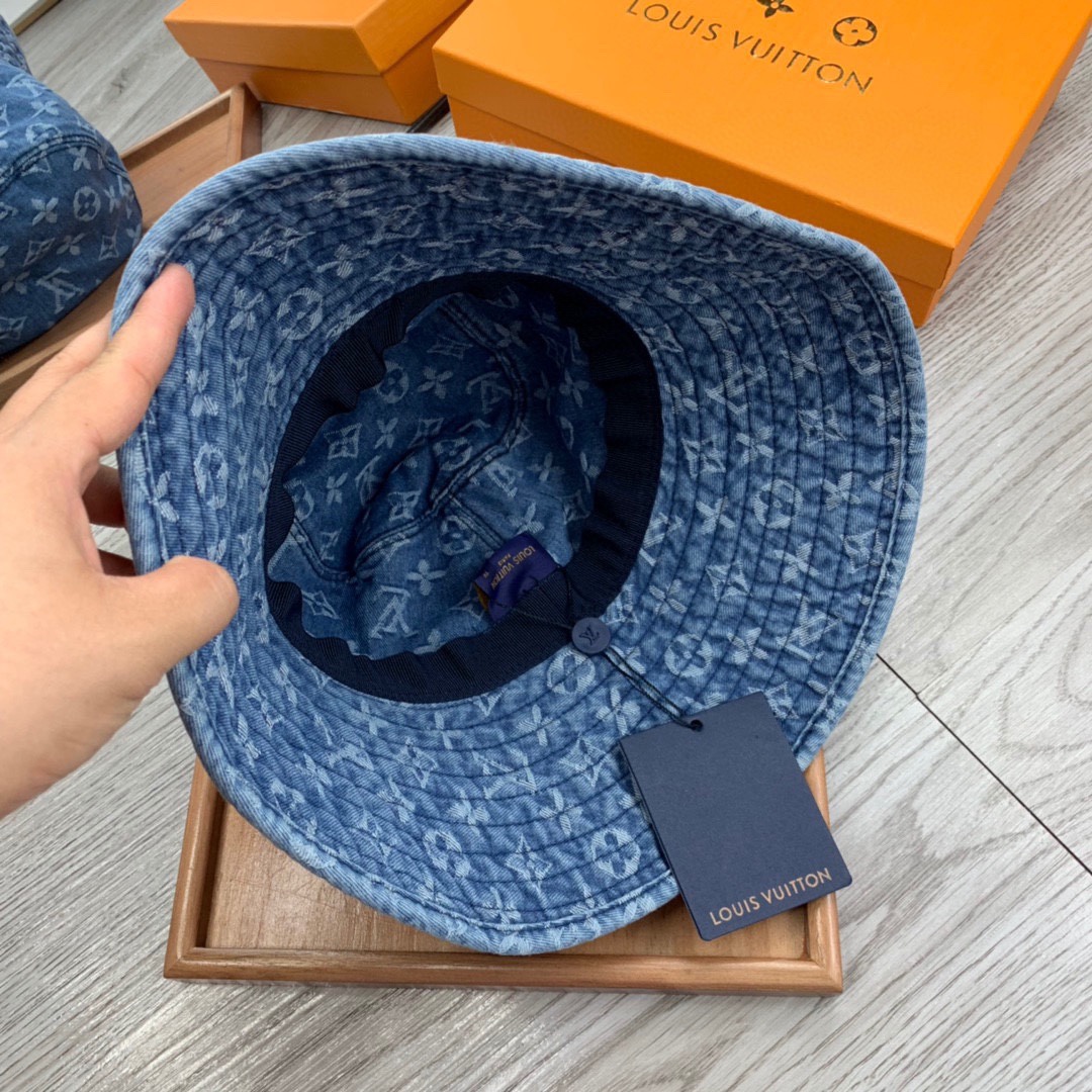 Louis Vuitton Match Bucket Hat Blue LV Cap - Soul Replicas