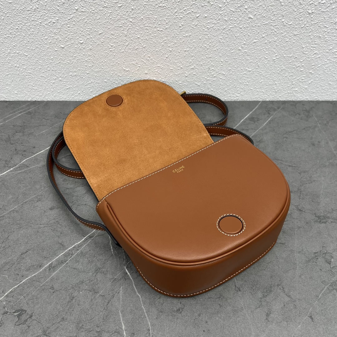 Celine Folco Cuir Triomphe Tan For Women 7in/19cm 198263DU3.04LU - Soul Replicas