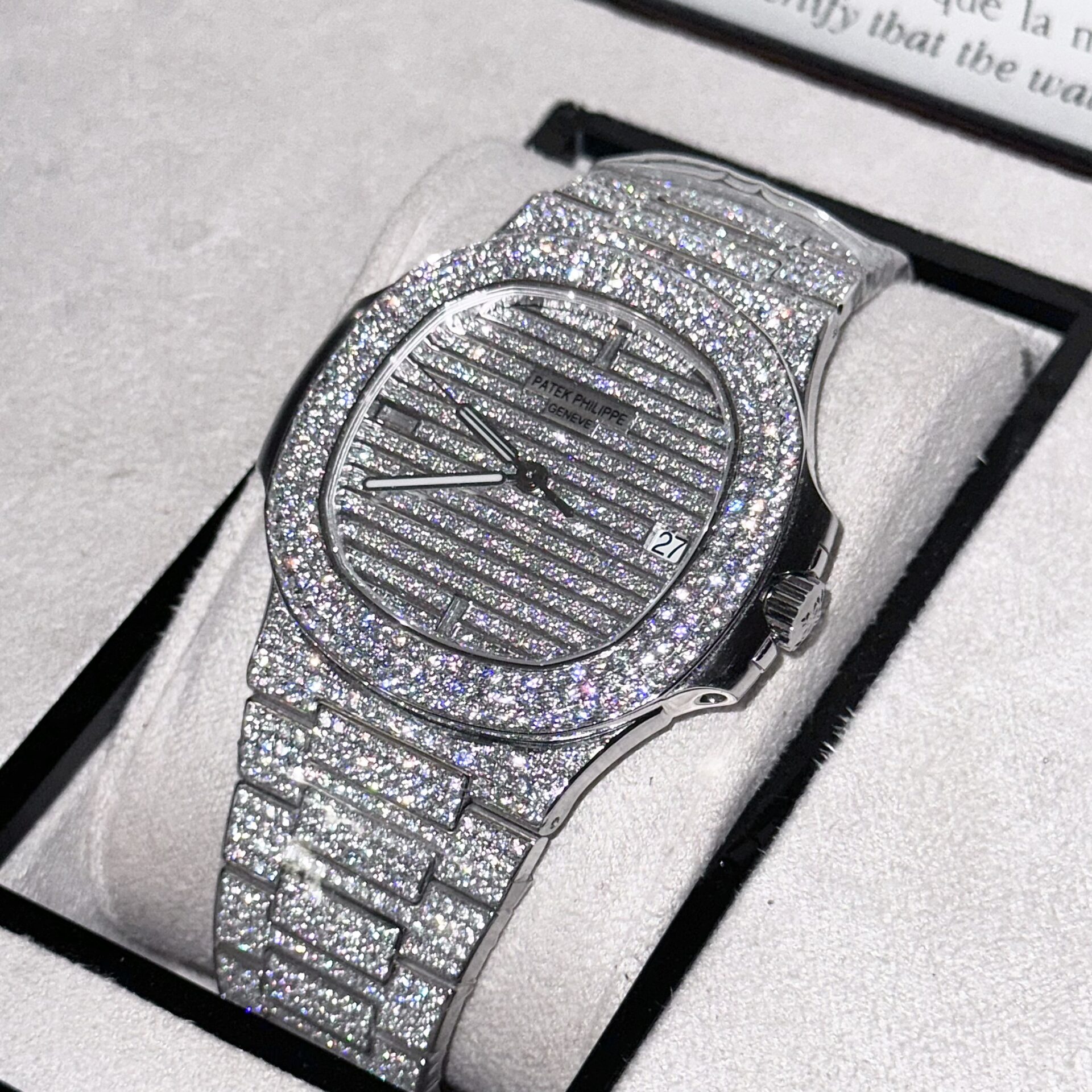 Patek Philippe Nautilus 5719 Best Replica Watch Custom Full Moissanite Diamonds 40mm - Soul Replicas