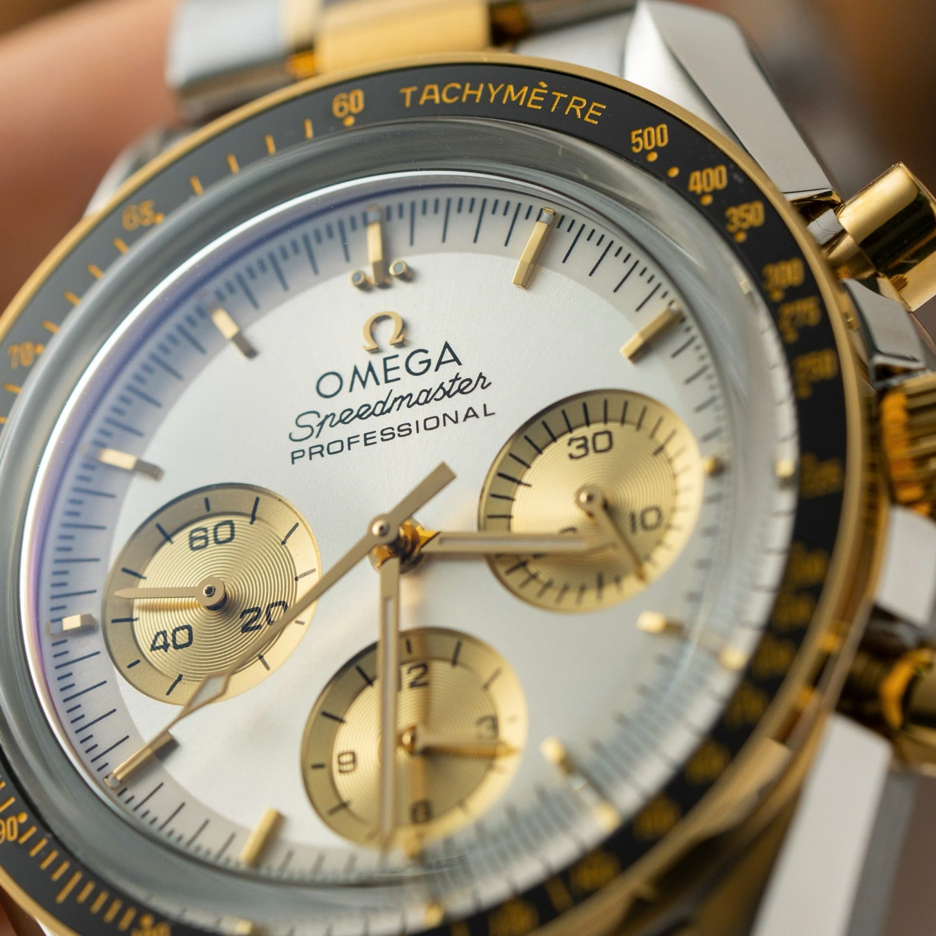 Omega SpeedMaster MoonWatch Chronogarph Demi Gold Replica Watch 42mm - Soul Replicas