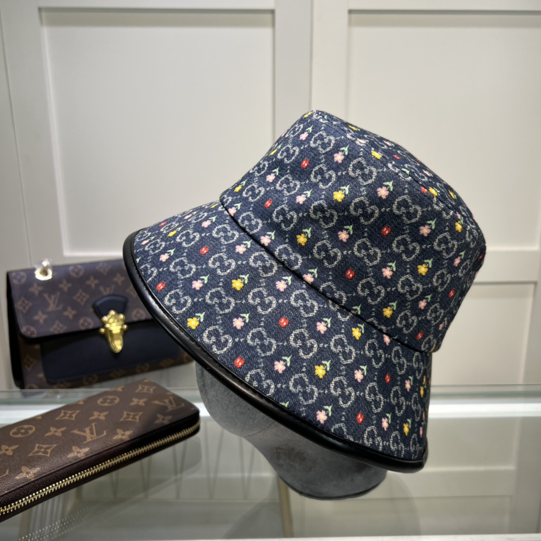 Gucci Bucket Hat With Floral Black Gucci Hat - Soul Replicas