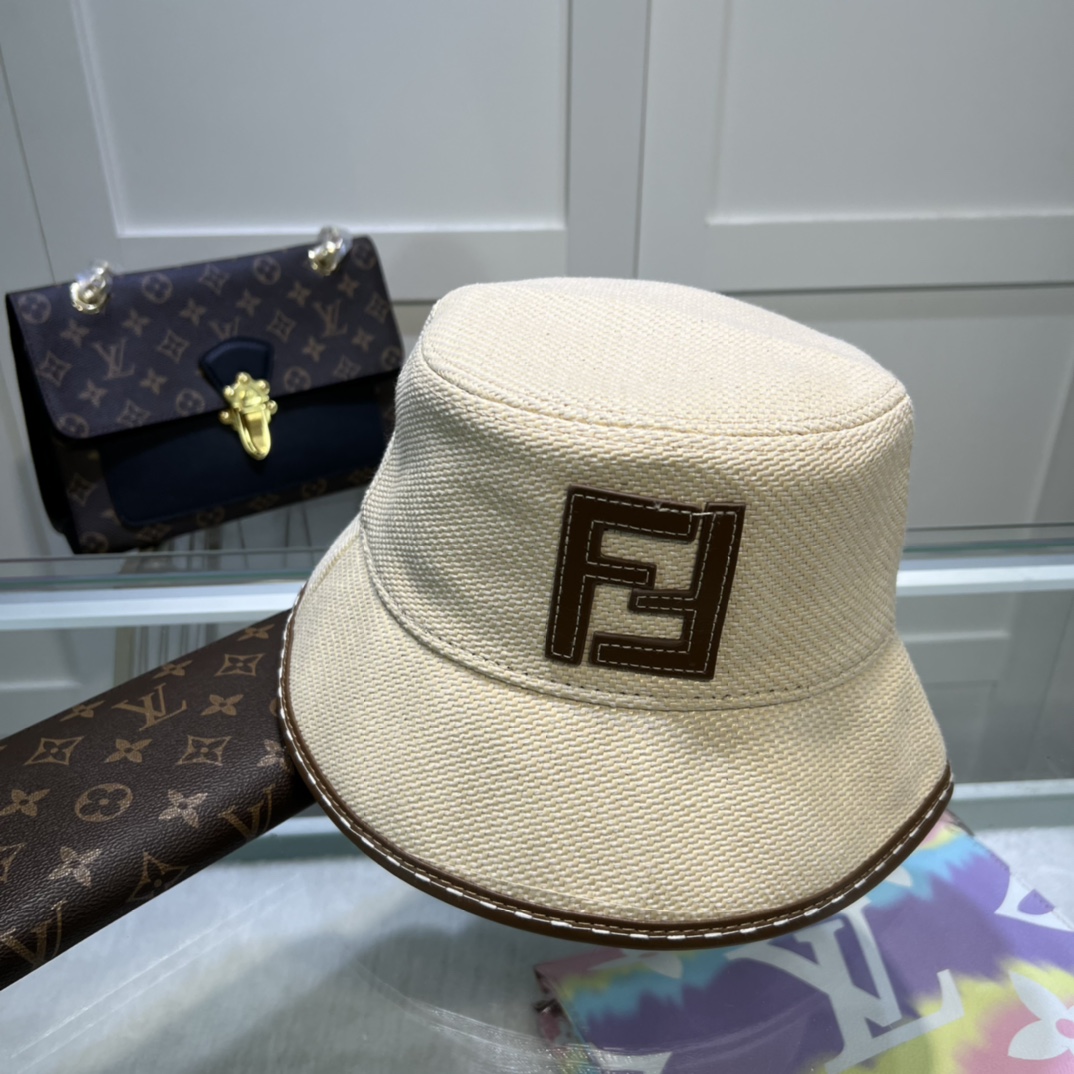 Fendi Denim Bucket Hat Cream Fendi Hat - Soul Replicas