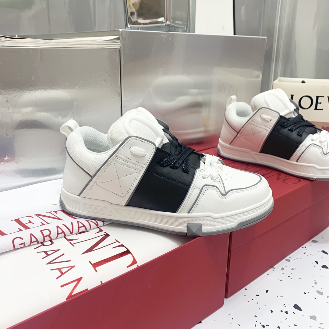 Valentino Garavani Open Skate Sneakers With Patent Band Black For Women WS0FB1DXI - Soul Replicas