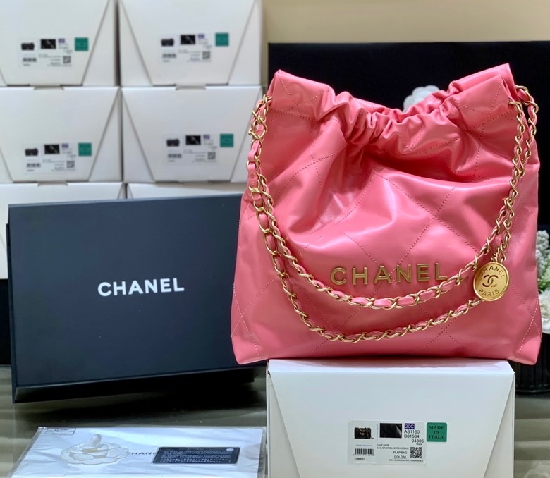 Chanel 22  Handbag Coral PiNike For Women 14.4 in/37cm AS3261 B08037 NH621 - Soul Replicas