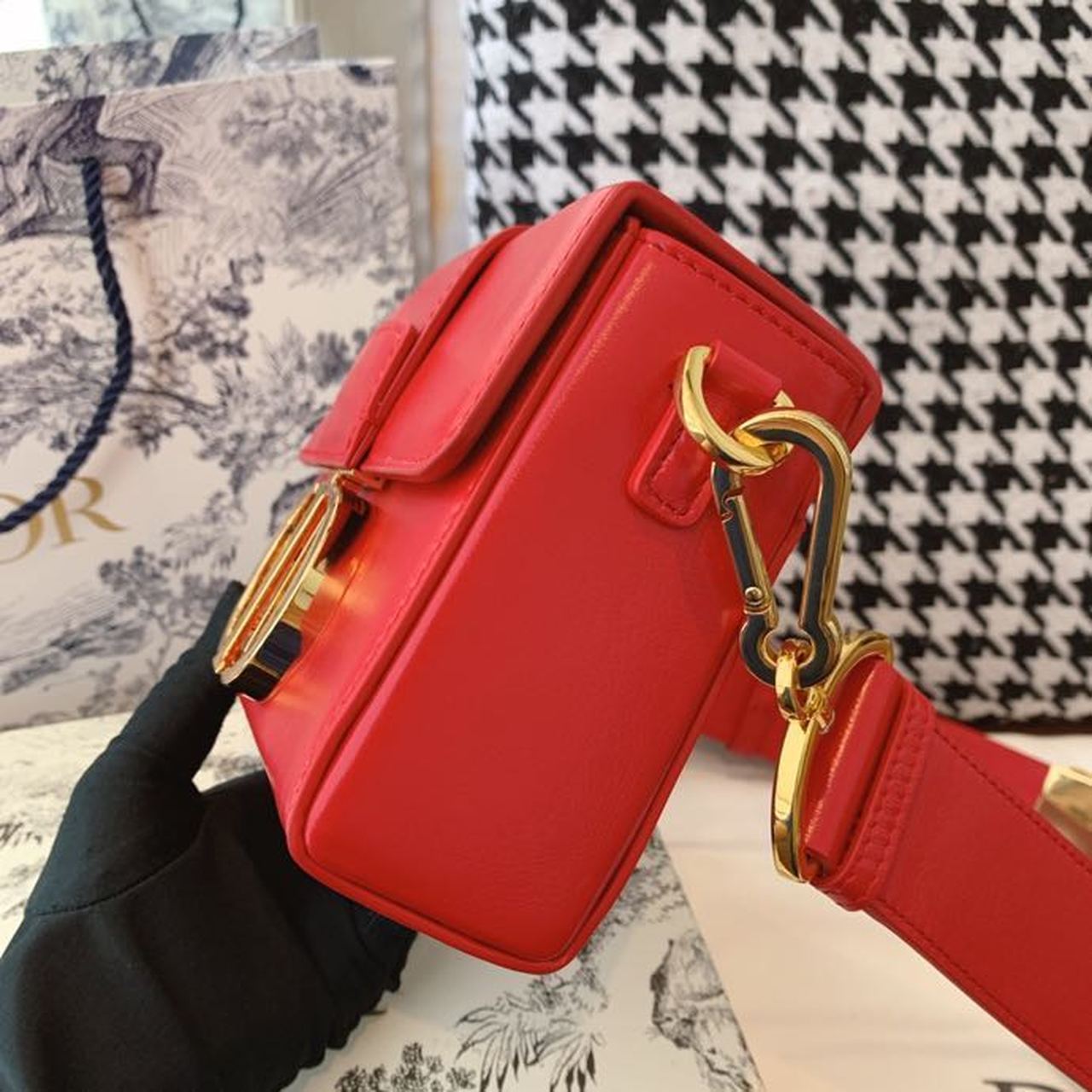 Christian Dior Mini 30 Montaigne Bag Gold Toned Hardware Red For Women 18cm/7in CD - Soul Replicas