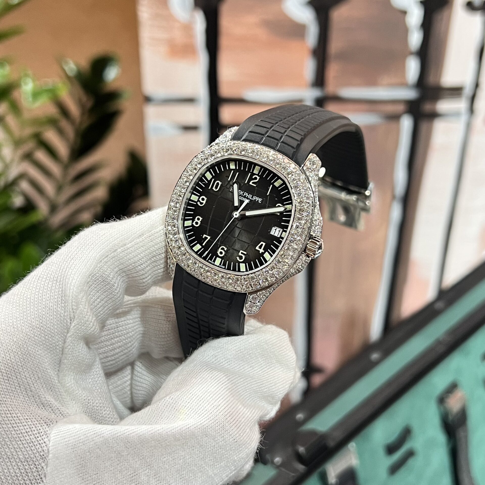 Patek Philippe Aquanaut 5167 With Diamond Natural Rubber Strap 40mm - Soul Replicas