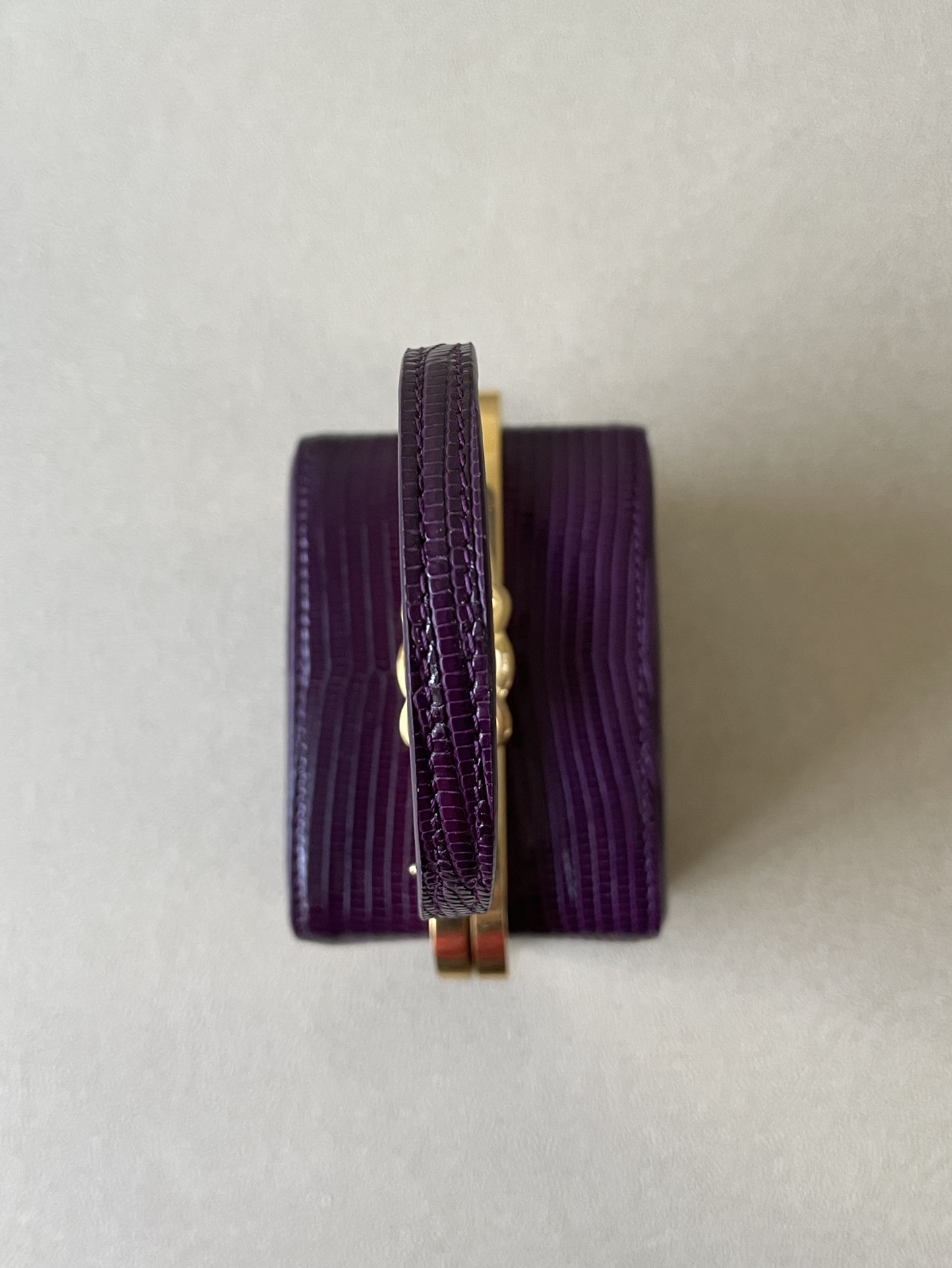 Celine Triomphe Minaudiere In Lizard Violet For Women 4in/10cm - Soul Replicas