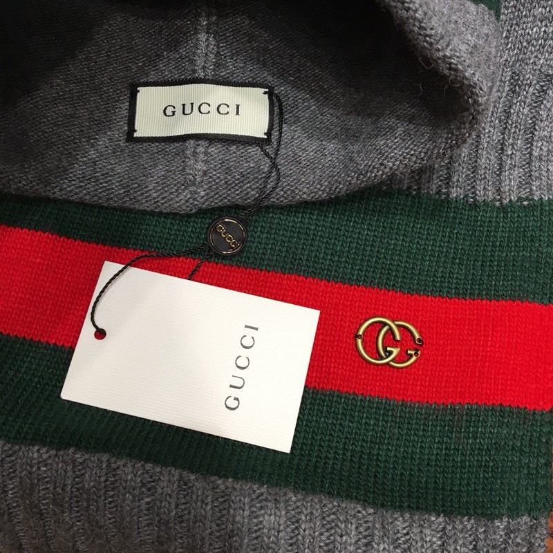 Gucci Beanie & Scarf Set In Grey - Soul Replicas