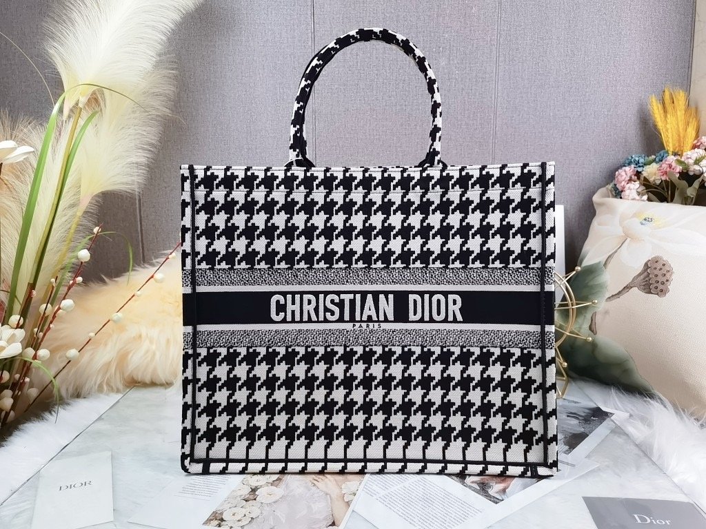 Christian Dior Large Dior Book Tote Black. For Women. Women's Handbags 16.5in/42cm CD - Soul Replicas