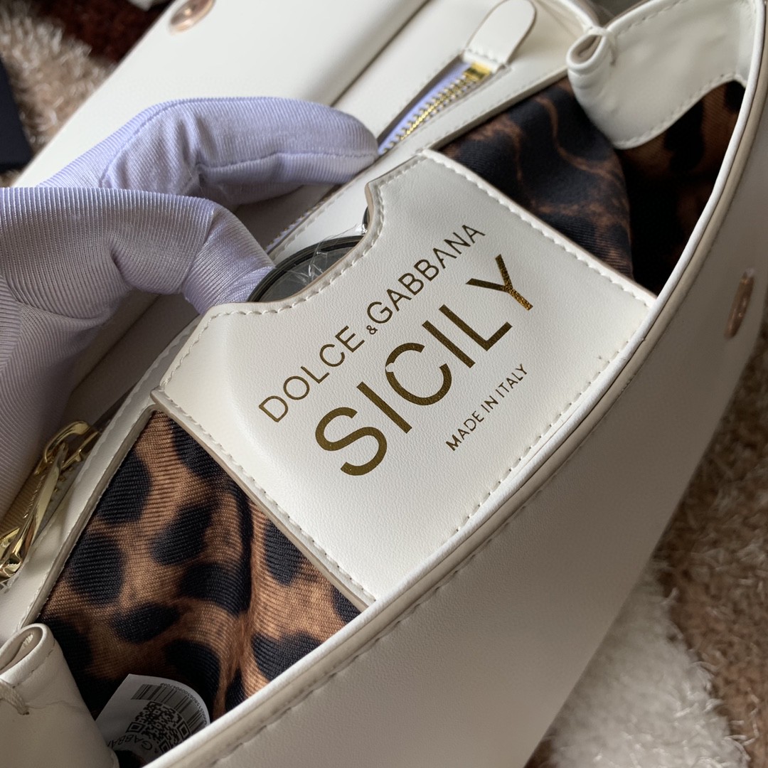 Dolce & Gabbana Medium DG Handbag In Dauphine White For Women 10.2in/26cm DG - Soul Replicas