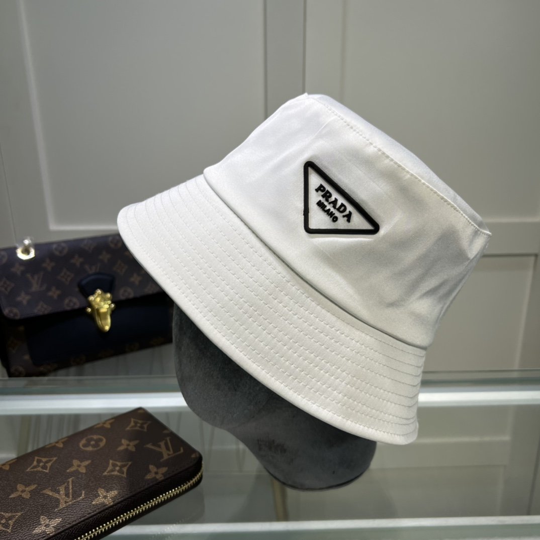 Prada Re-Nylon Bucket Hat White Prada Hat - Soul Replicas