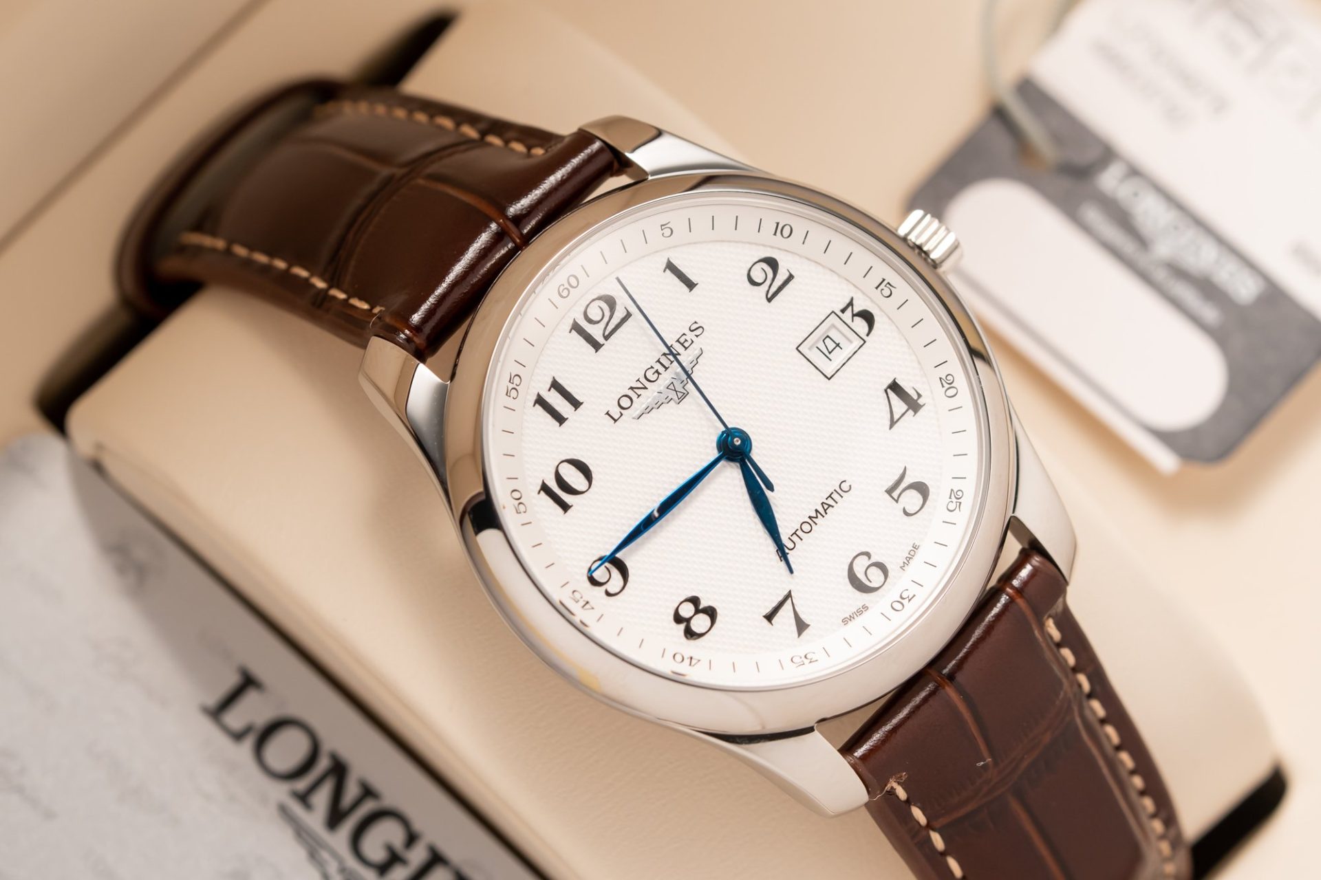 Longines Replica Watches Master Collection L2.628.5.78.7 White Dial Leather Strap 38.5mm - Soul Replicas