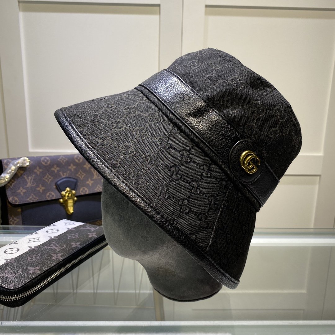 Gucci Canvas Bucket Hat Black - Soul Replicas