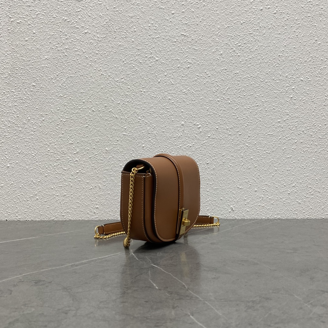 Celine Small 16 Wallet On Chain Tan For Women 6in/14cm 10G453CQ7.04LU - Soul Replicas