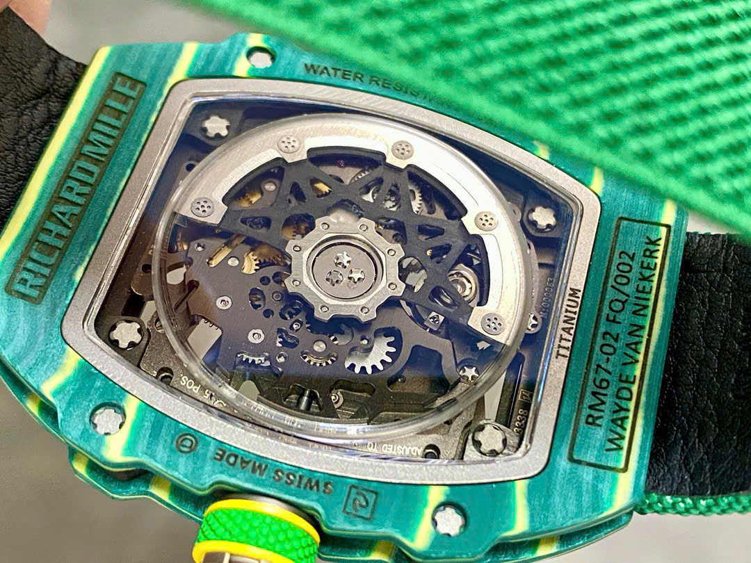 Richard Mille RM67-02 Case Green Carbon Refined Super Light 37 Grams 38.7×47.52mm - Soul Replicas