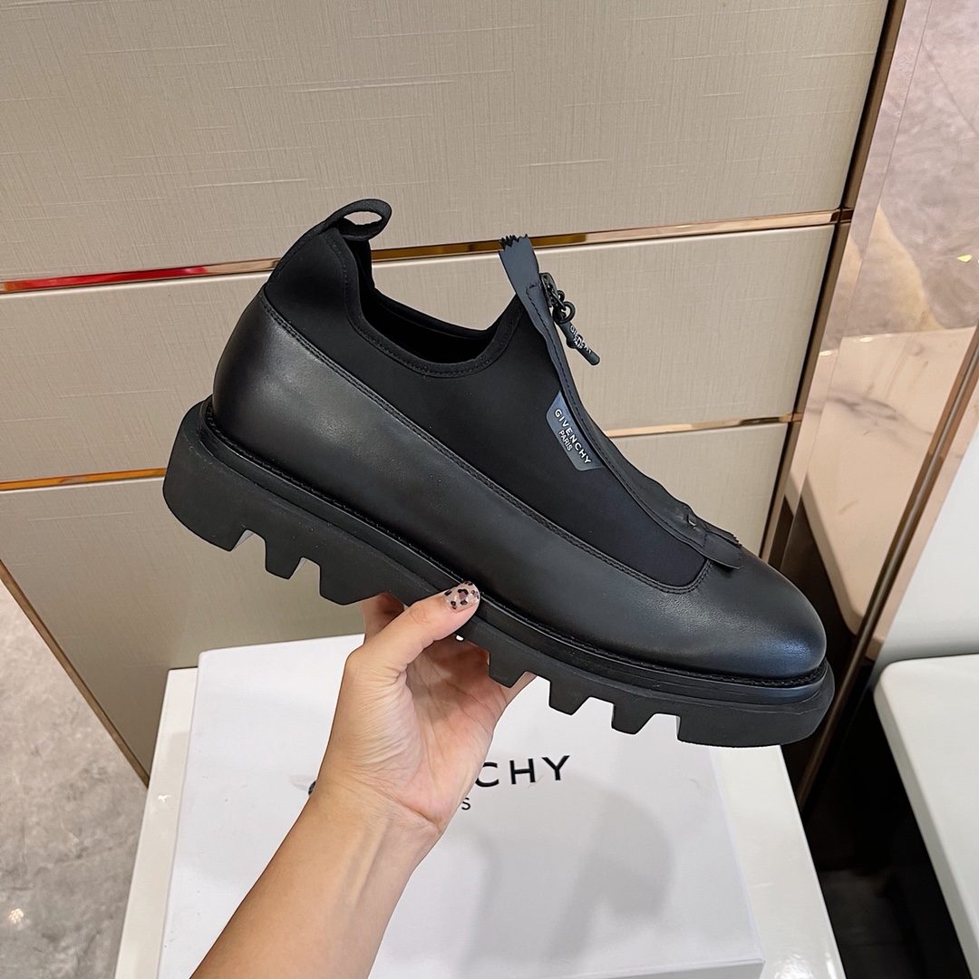 Givenchy Combat Derby Zip-Up Shoes Black For Men GVC - Soul Replicas