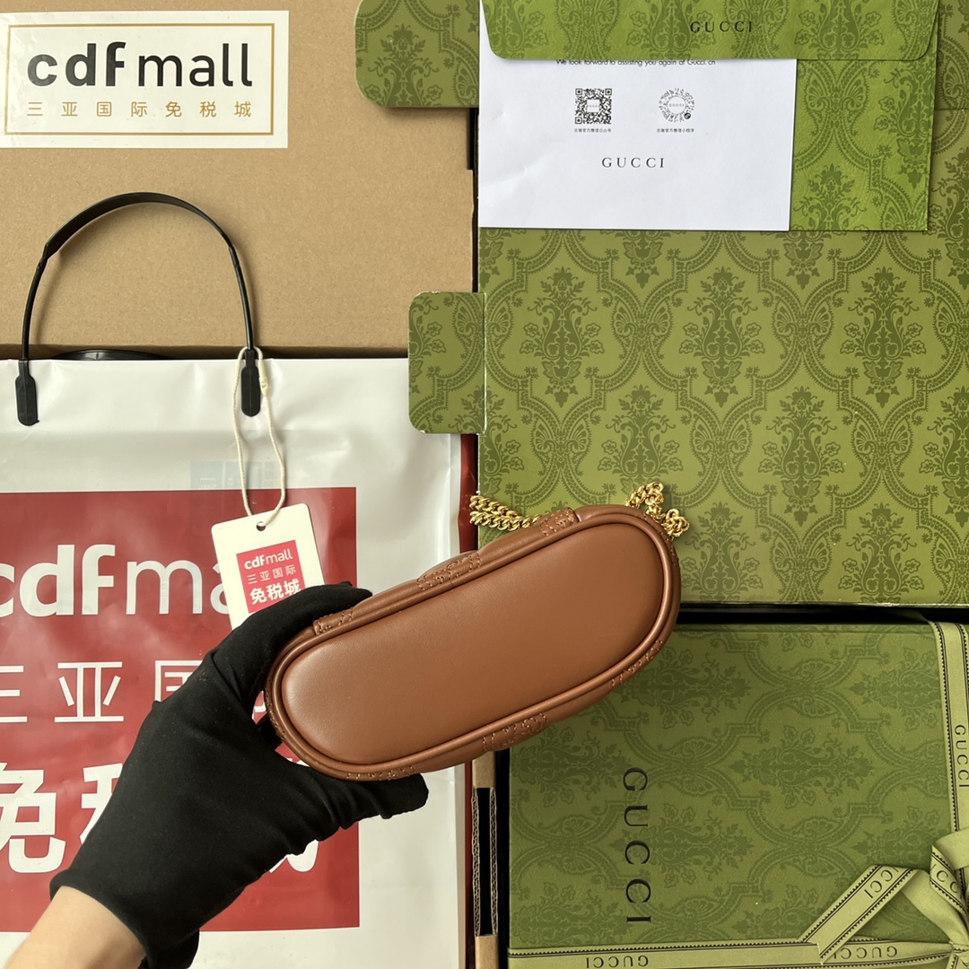 Gucci Quilted Gucci Mini Handbag Brown For Women. Women-s Bags 6.3in/16cm Gucci 723770 UM8IG 2546 - Soul Replicas