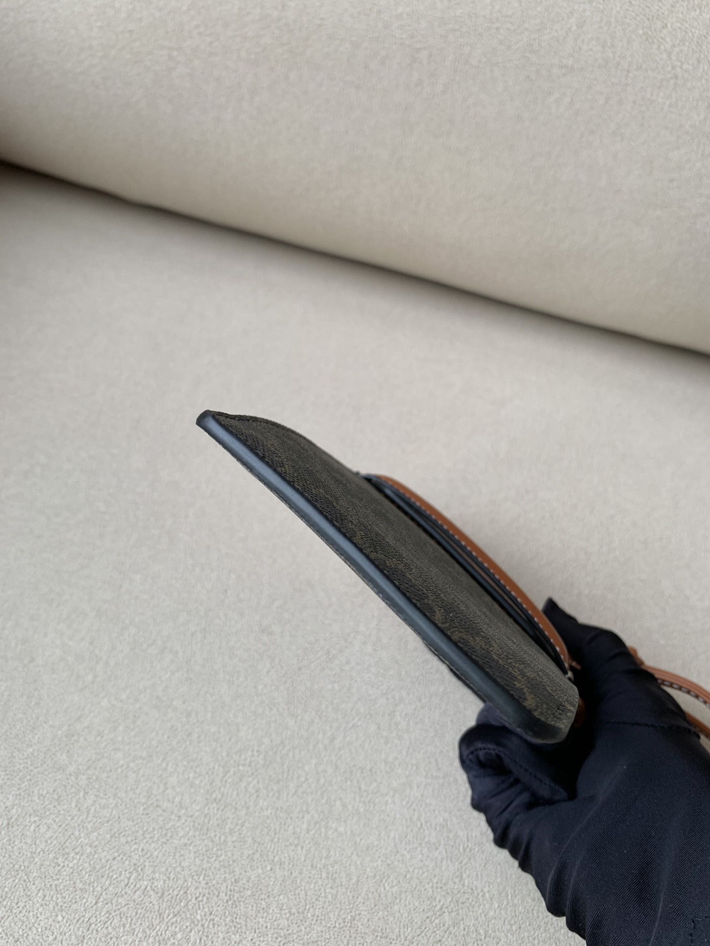 Celine Phone Pouch With Flap In Triomphe Canvas And Lambskin Tan For Women 7in/18cm 10G332CQD.04LU - Soul Replicas