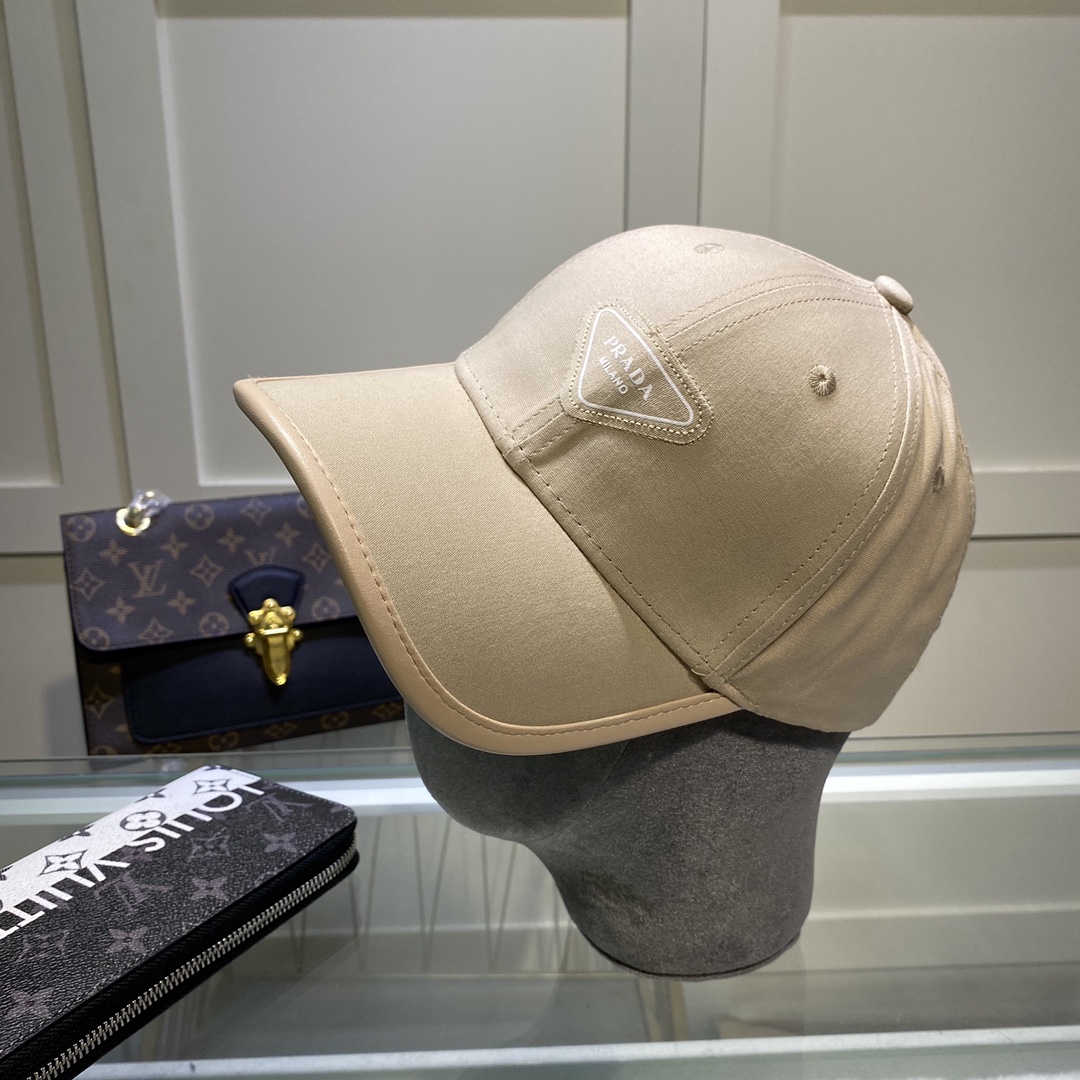Prada Drill Baseball Cap Beige Prada Cap - Soul Replicas
