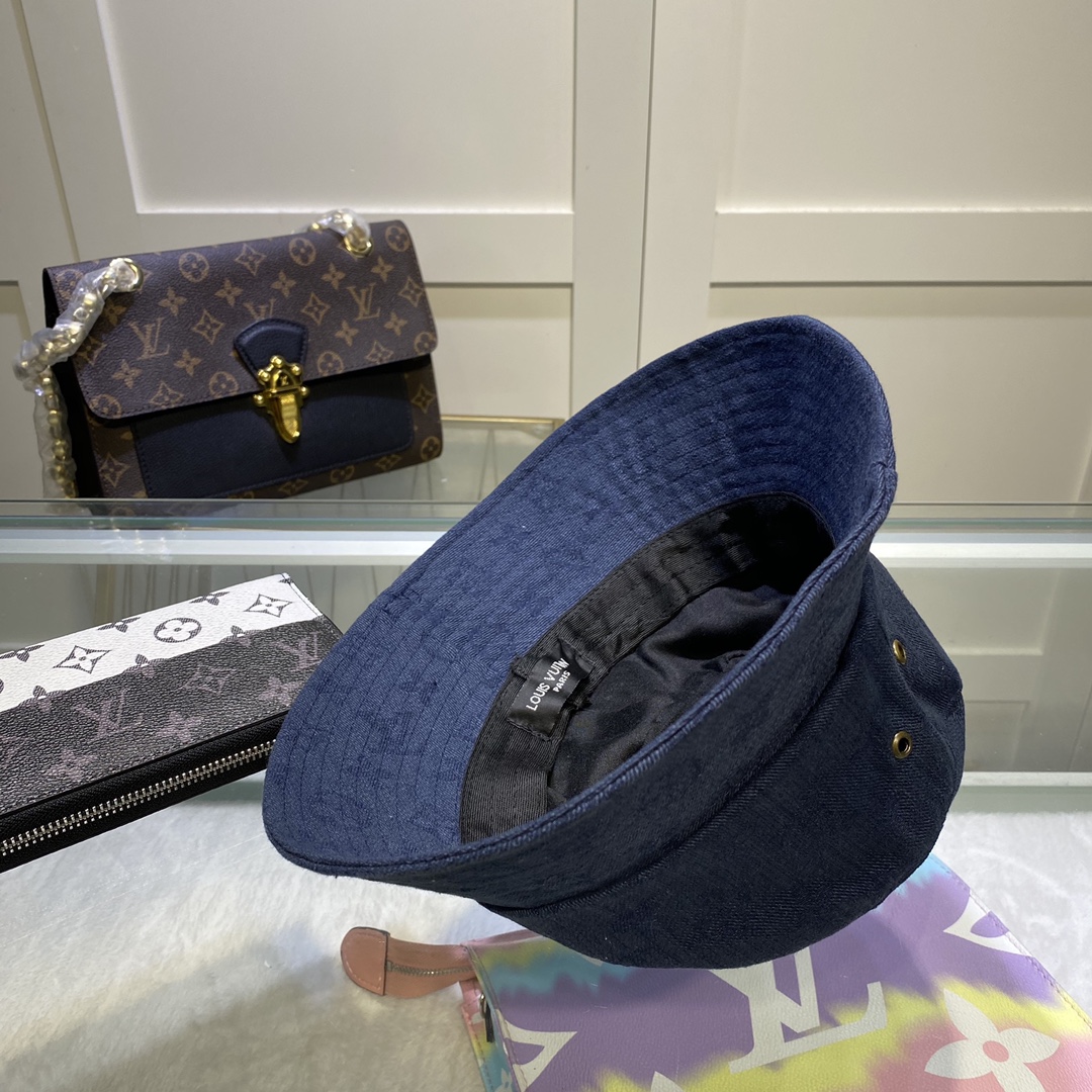 Louis Vuitton Buddy Bucket Hat In Dark Blue - Soul Replicas
