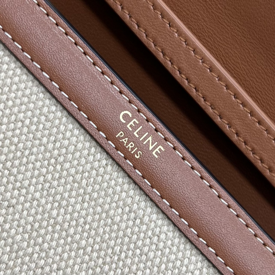 Celine Wallet On Chain Triomphe In Textile Natural / Tan For Women 7in/19cm 10J972DB2.02NT - Soul Replicas