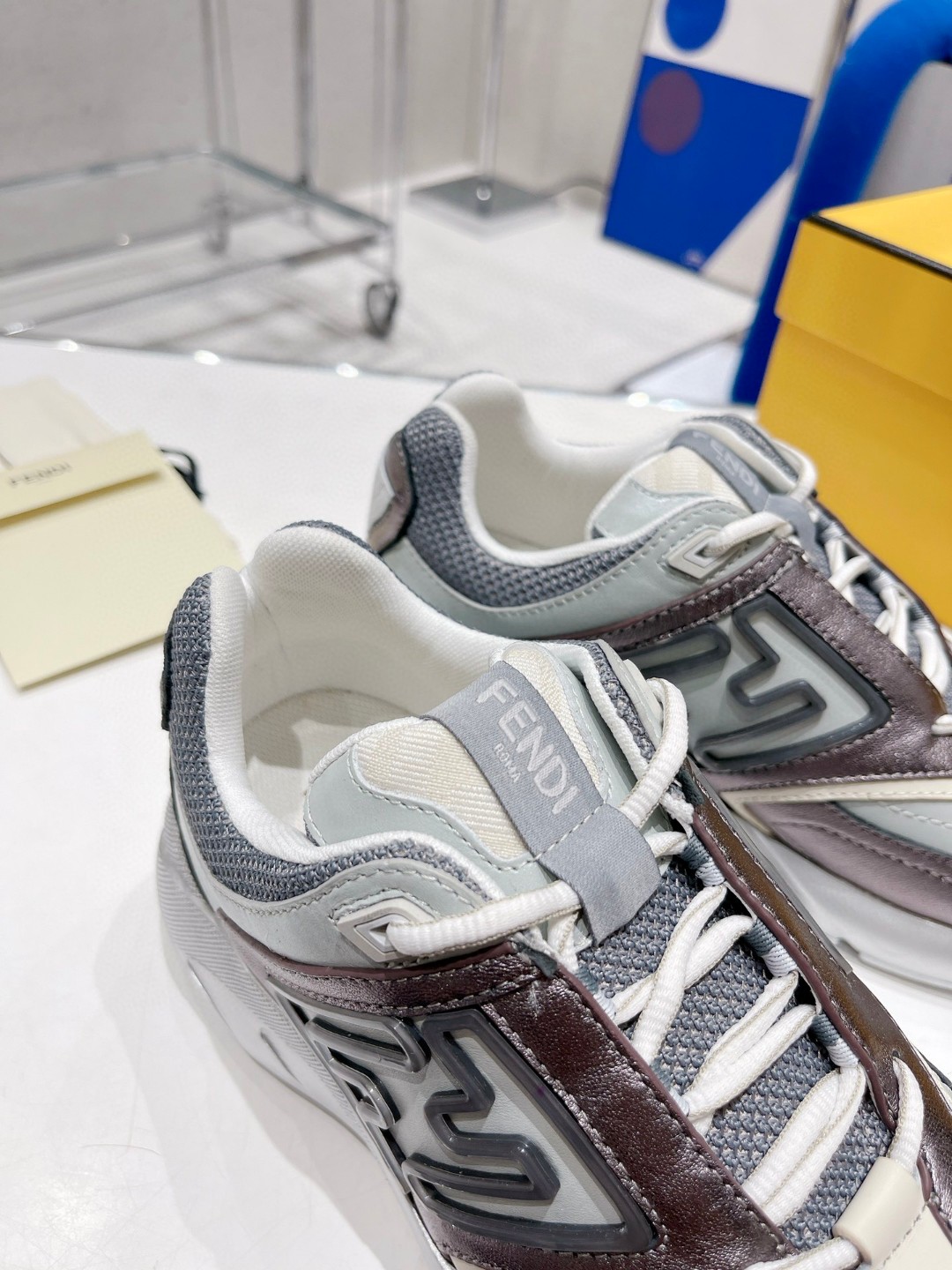 Fendi Nubuck Faster Grey Blue For Women - Soul Replicas