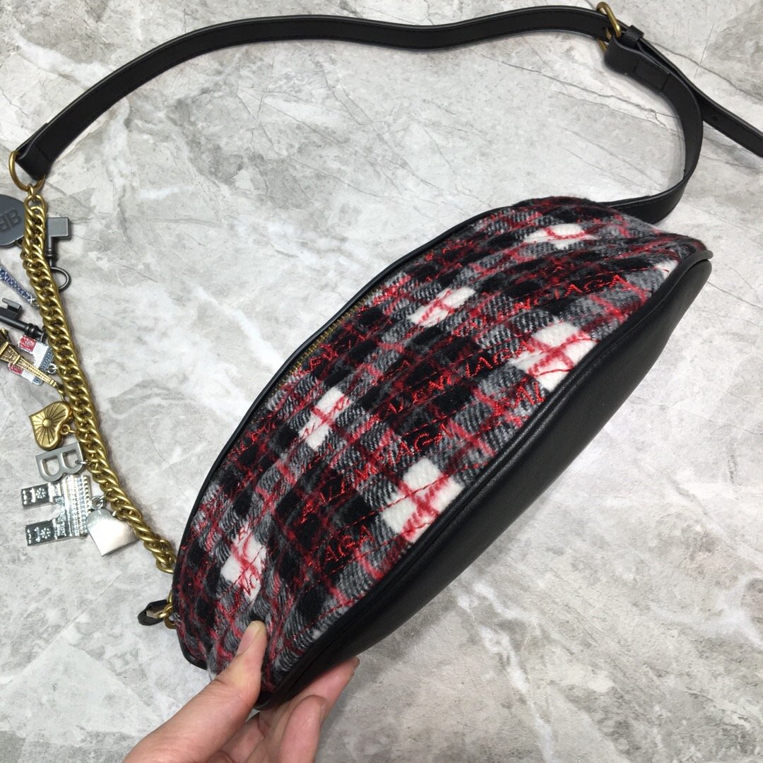 Balenciaga Souvenir XXS Belt Bag In Checkered Red. For Women. Women-s Bags 11.8in/30cm - Soul Replicas