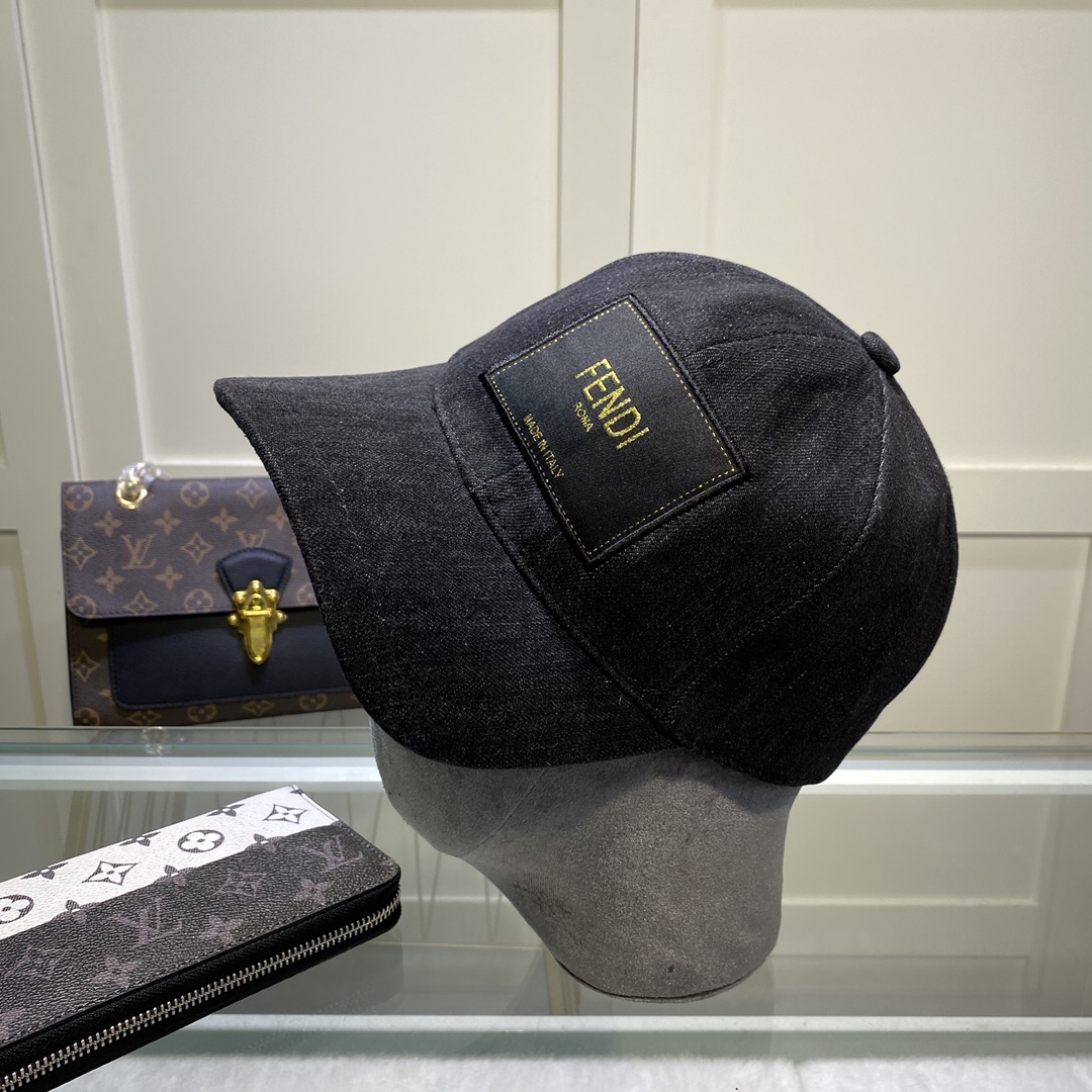 Fendi Denim Baseball Cap Black Fendi Cap - Soul Replicas