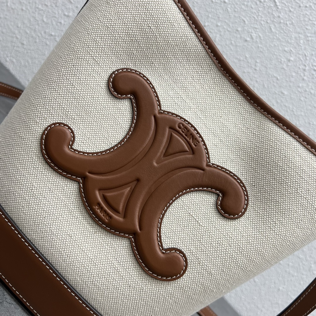 Celine Small Bucket Cuir Triomphe In Textile Natural / Tan For Women 9in/22cm 198242EFL.02NT - Soul Replicas
