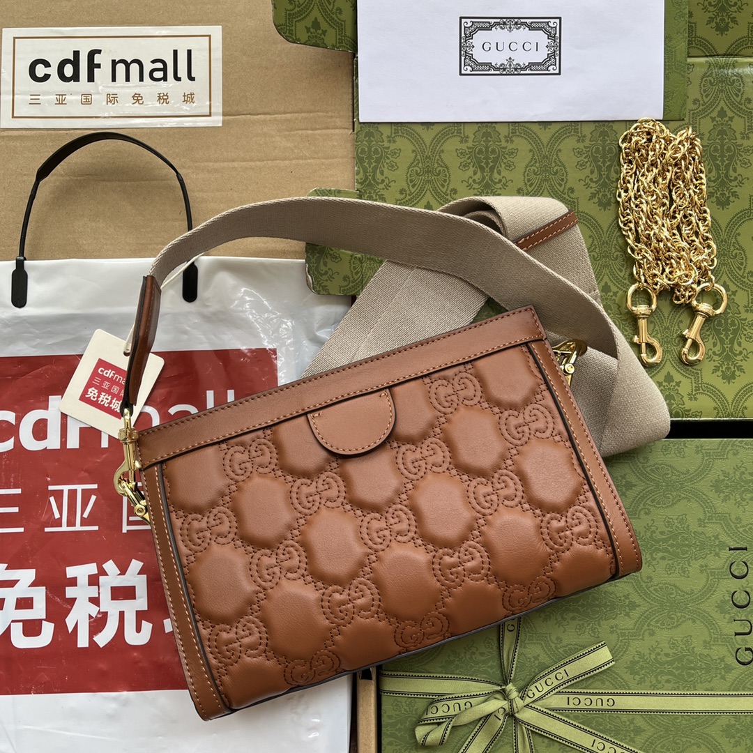 Gucci Matelassé Small Bag Brown For Women. Women-s Bags 10.2in/26cm Gucci‎ 702200 UM8HG 2595 - Soul Replicas