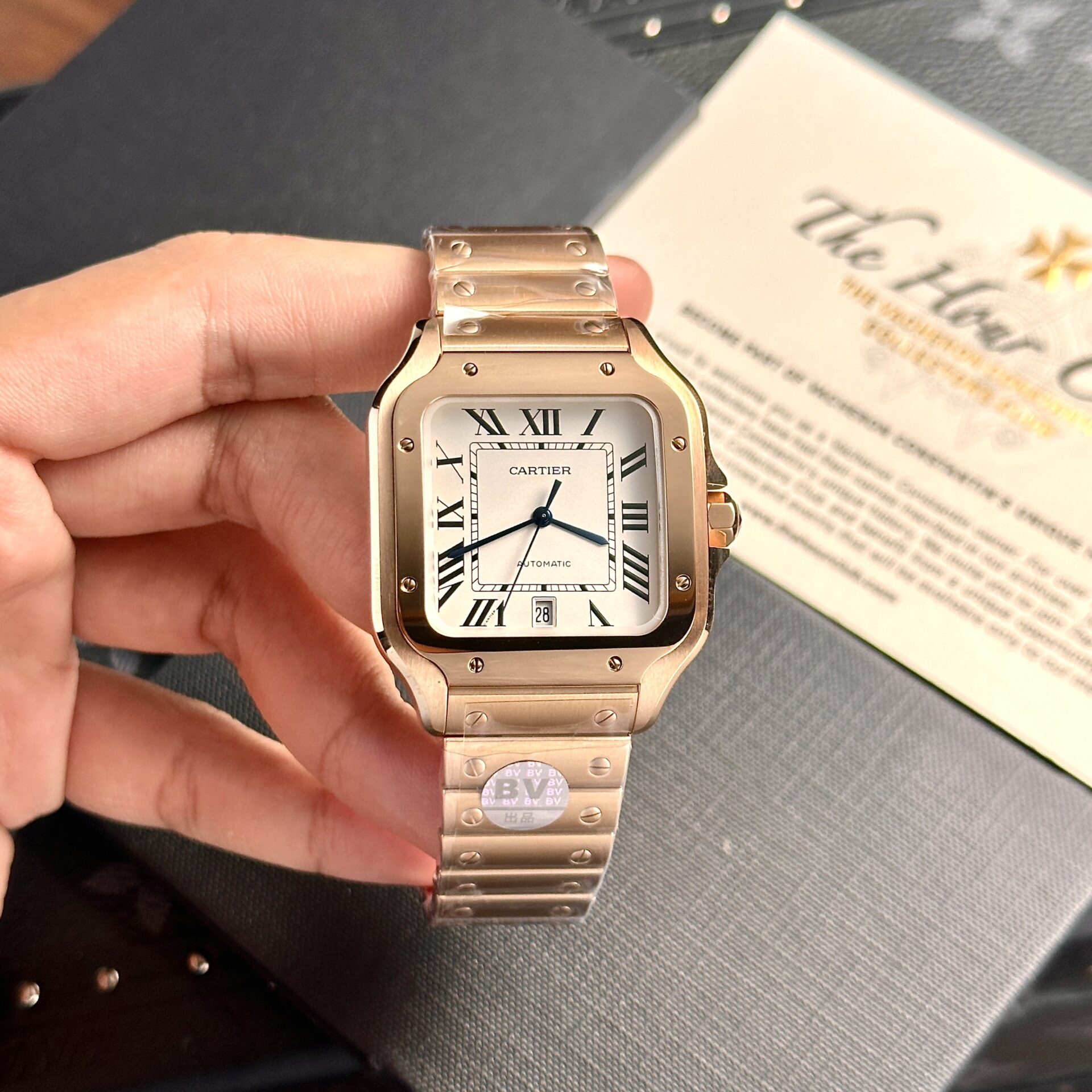 Cartier Santos Replica Watch Rose Gold BV Factory 39.8mm - Soul Replicas