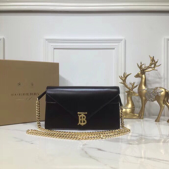 Burberry Small Tb Envelope Clutch Black By British Heritage For Women. Women-s Bags 10.2in/26cm - Soul Replicas