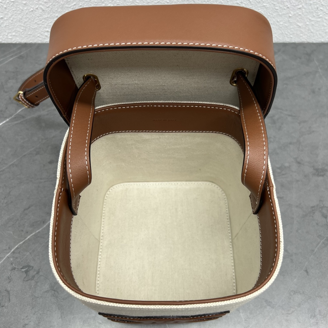 Celine Medium Box Cuir Triomphe In Textile Natural / Tan For Women 6in/16cm 199252EFL.02NT - Soul Replicas
