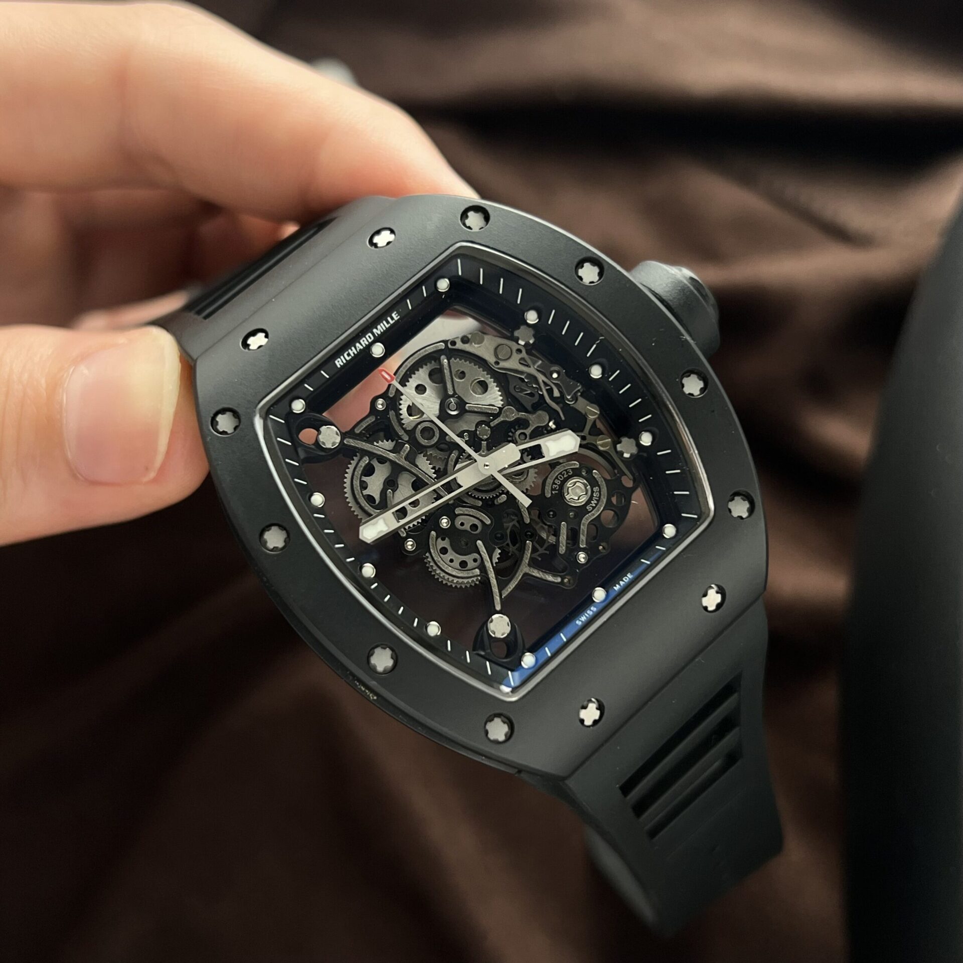Richard Mille Replica Watch RM055 Black Ceramic Rubber Strap BBR Factory 45mm - Soul Replicas