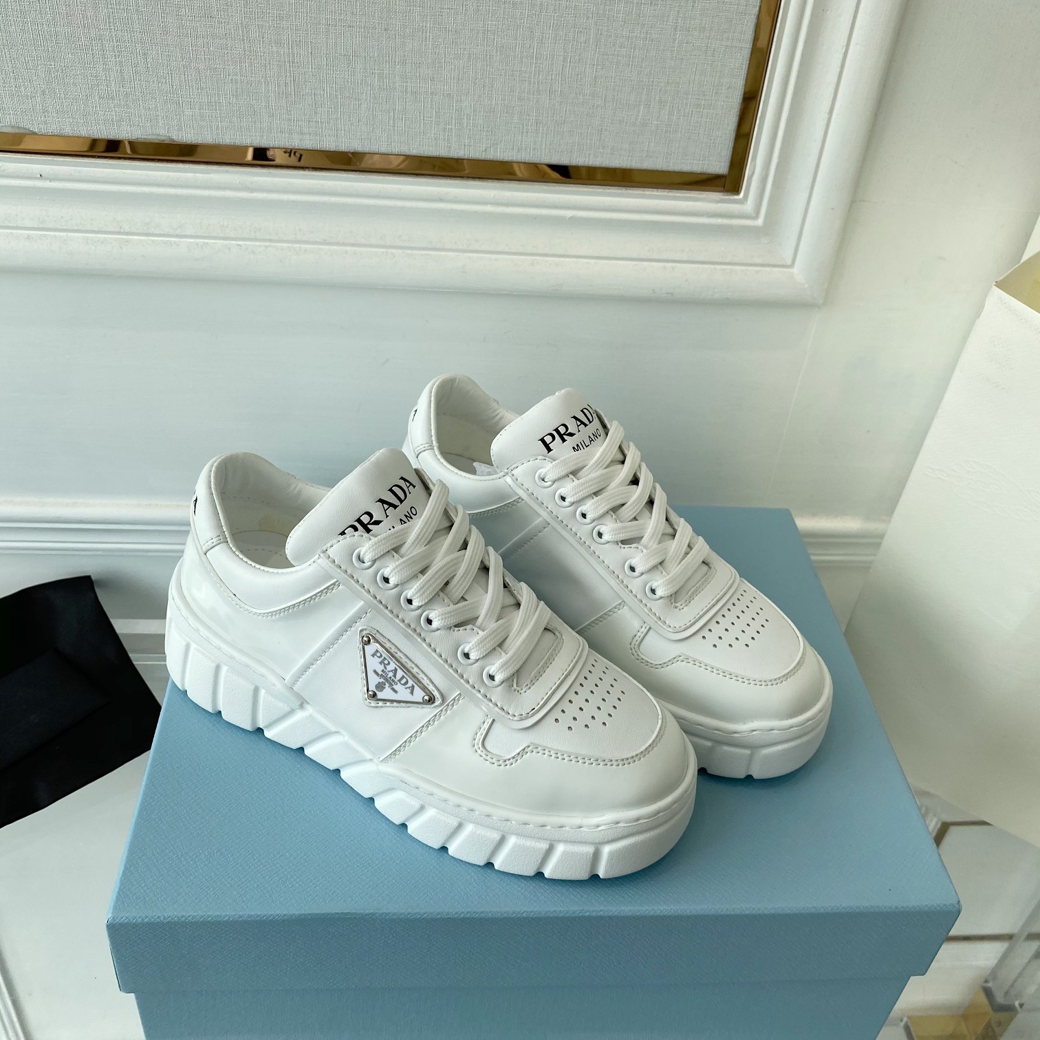 Prada Women's Gabardine Sneakers White For Women LV - Soul Replicas