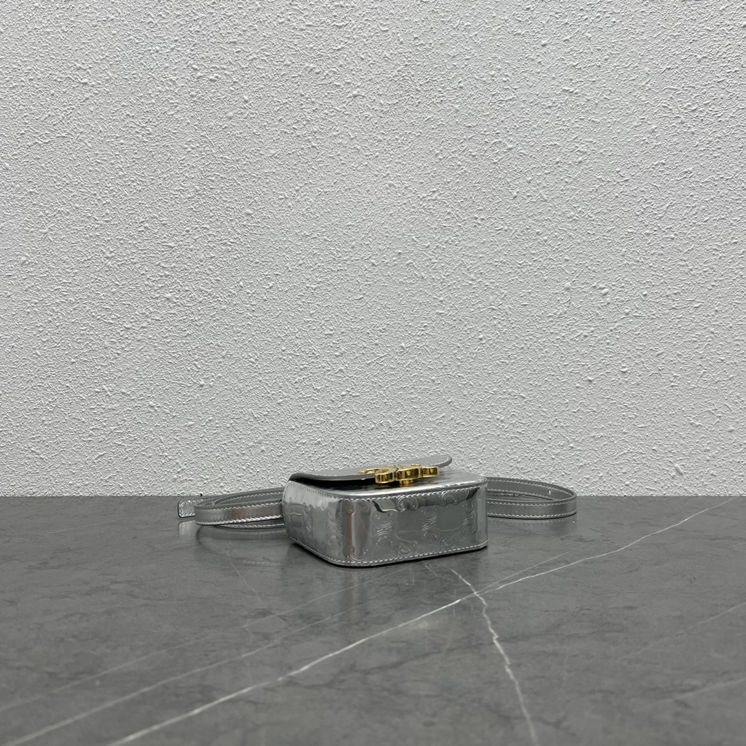 Celine Teen Triomphe Bag Silver For Women 7in/19cm - Soul Replicas