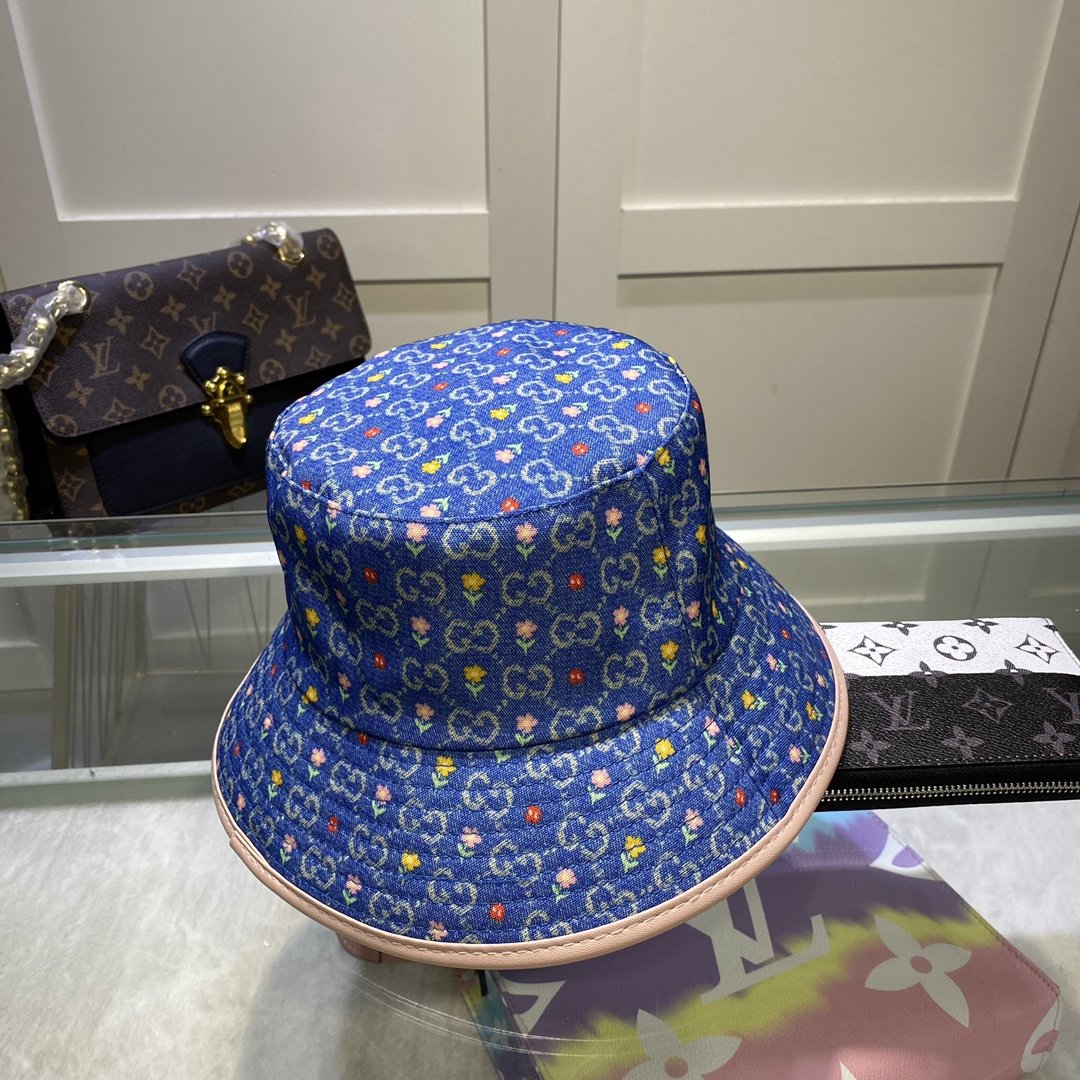 Gucci Canvas Bucket Hat Blue - Soul Replicas