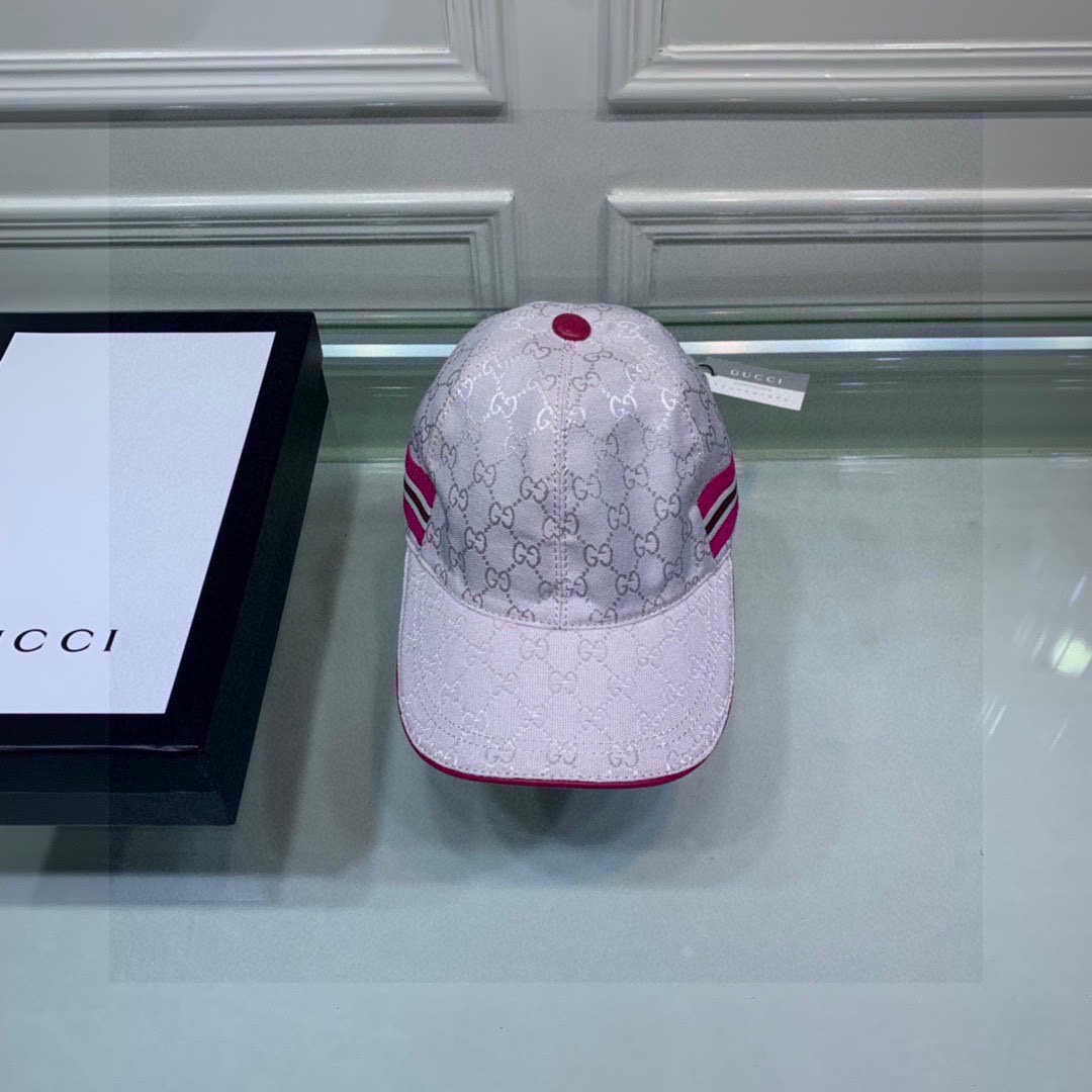 Original Gucci Canvas Baseball Hat With Web White Gucci Hat - Soul Replicas