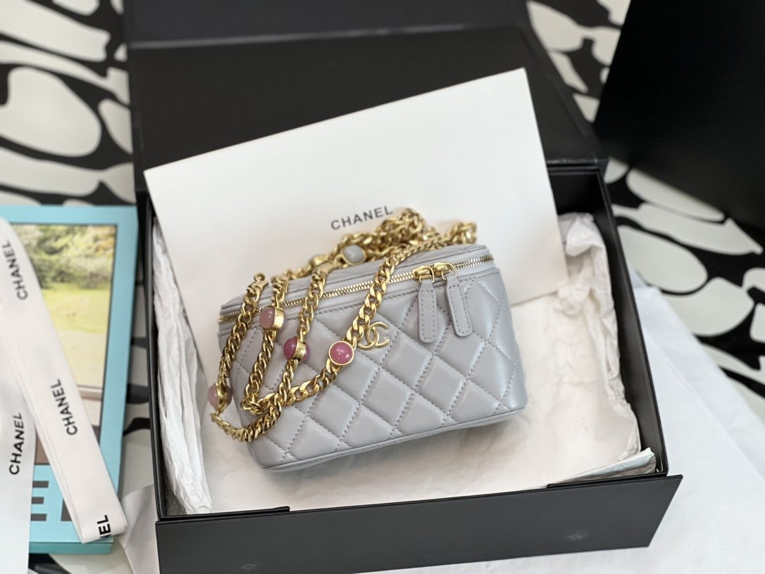 ChanelVanity With Chain Gray For Women. Women-s Bags 6.2in/16cm - Soul Replicas