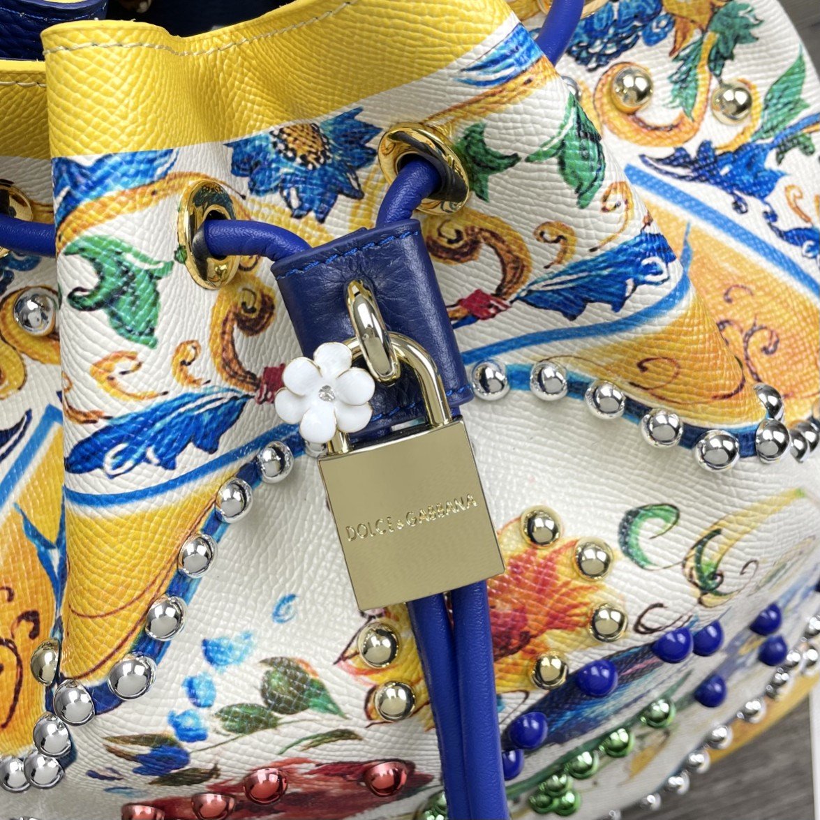 Dolce & Gabbana Print Crespo Bucket Bag Multicolor With Branded Plate For Women DG Bag - Soul Replicas