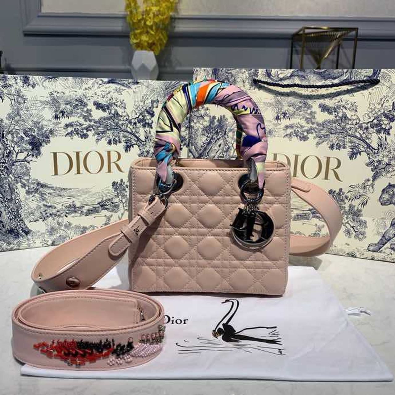 Christian Dior Small Lady Dior My ABCDior Bag Pink For Women. Women-s Handbags 8in/20cm CD M0538OCAL - Soul Replicas