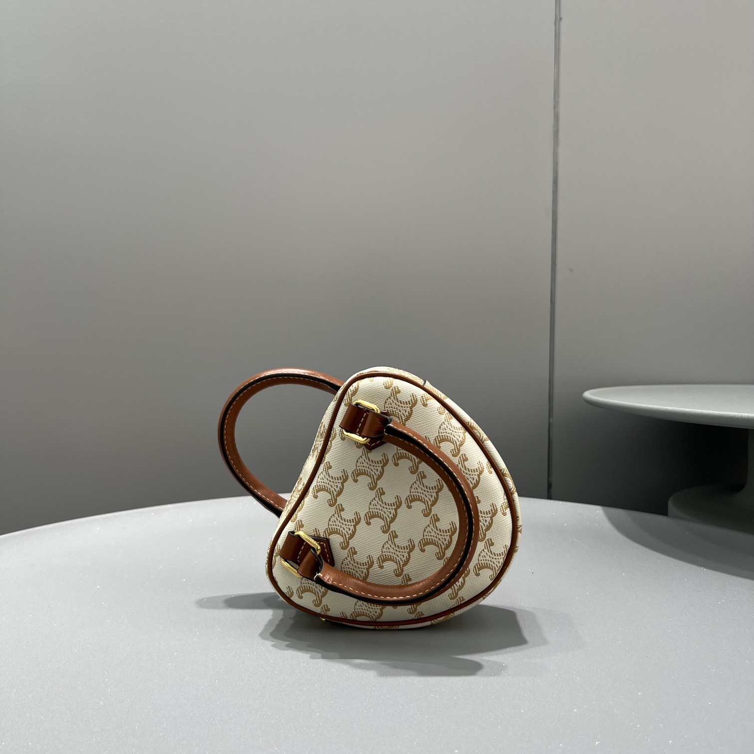 Celine Medium Celine Heart In Triomphe Canvas White For Women 6in/14.5cm 198222BZJ.01BC - Soul Replicas