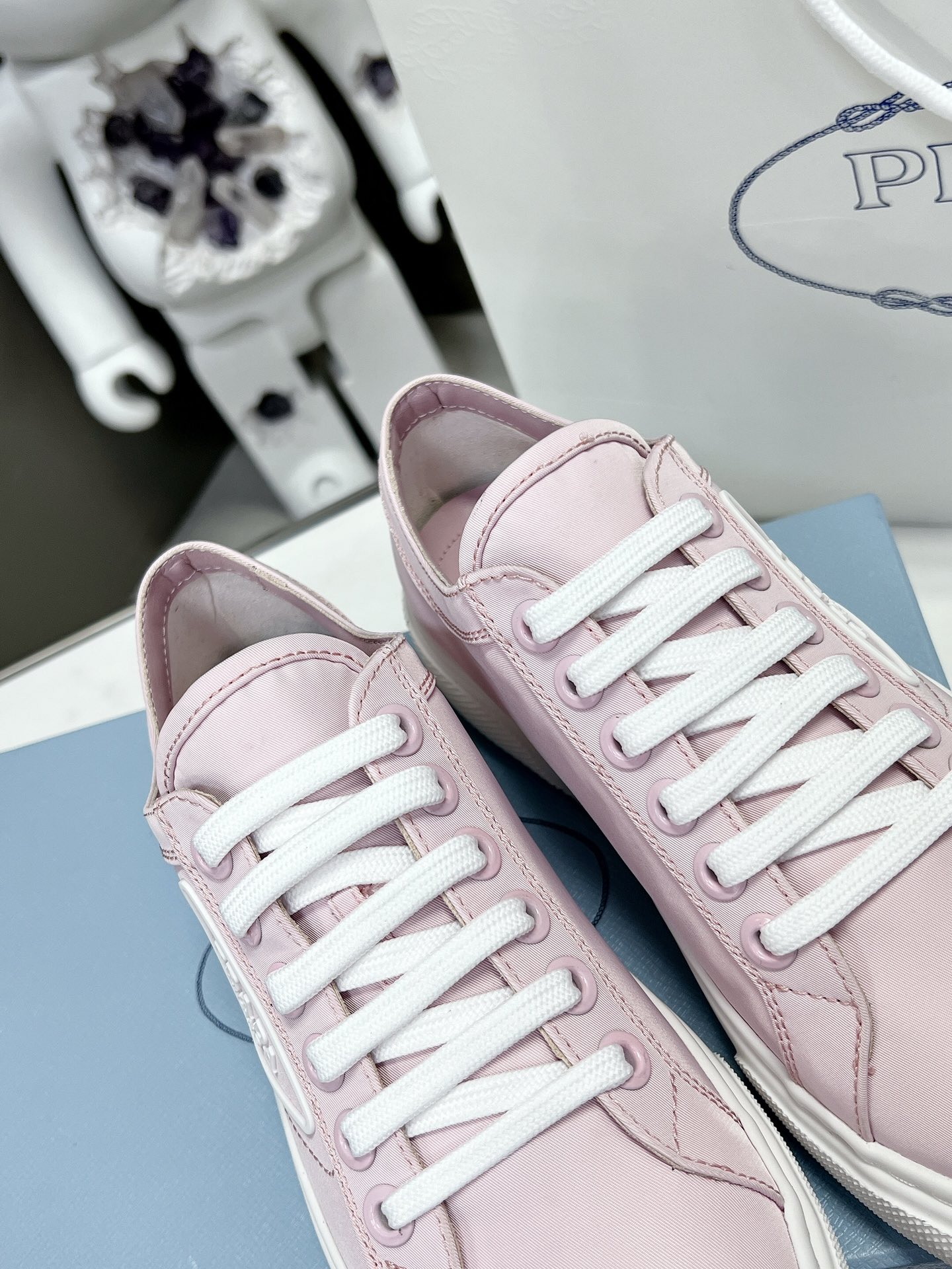 Prada Macro Re-Nylon And Brushed Sneakers Pink For Women 1.2in/30mm Prada - Soul Replicas