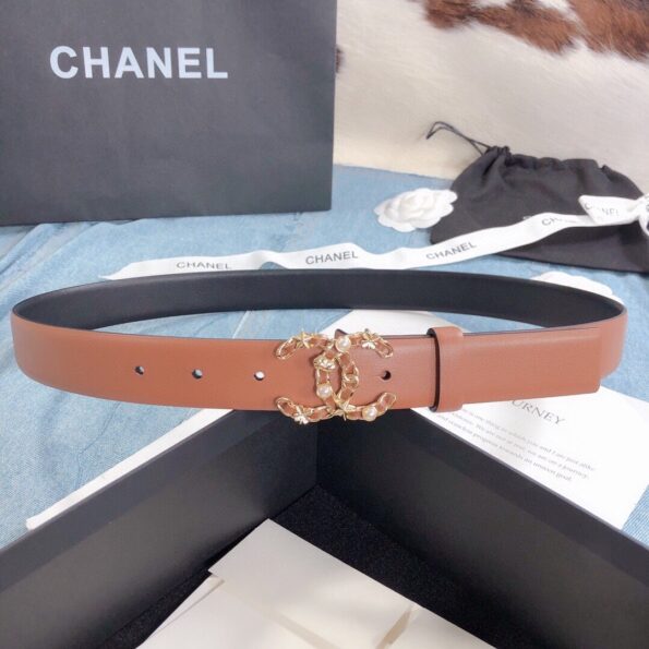 Chanel Belt With Double C Buckle Light Orange Gold Toned Hardware Women Belt - Soul Replicas
