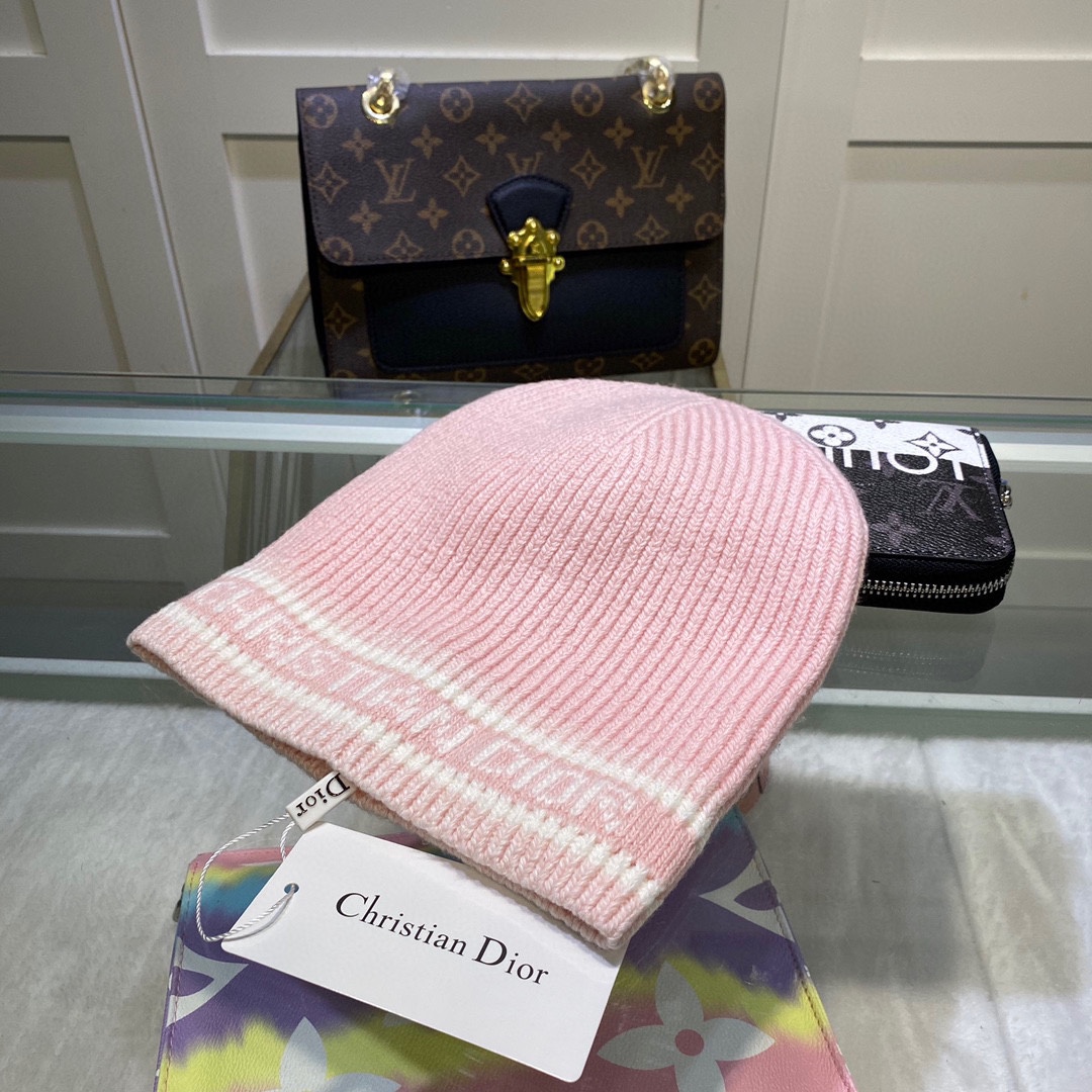Dior Pompom Beanie In Pink - Soul Replicas