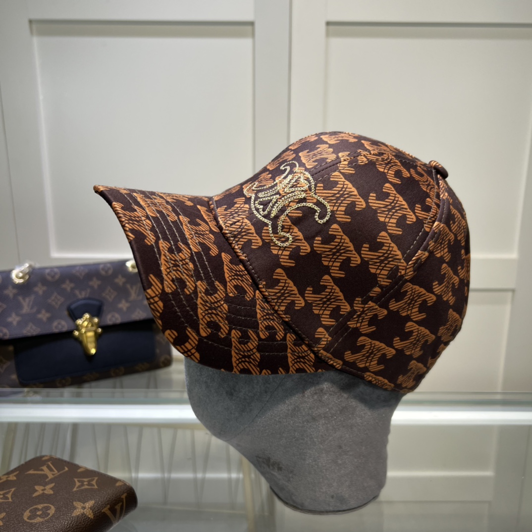 Celine Triomphe Baseball Cap Black/Brown Celine Cap - Soul Replicas
