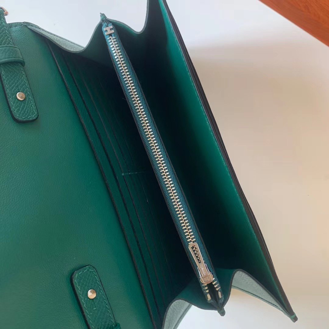 Hermes Constance Epsom Long To Go Wallet Green For Women. Women-s Wallet 8.1in/21cm - Soul Replicas