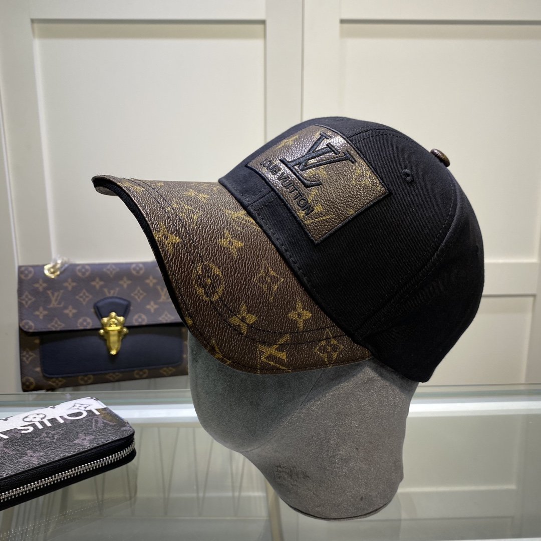Louis Vuitton Embroidered Logo Baseball Cap Black LV Cap - Soul Replicas
