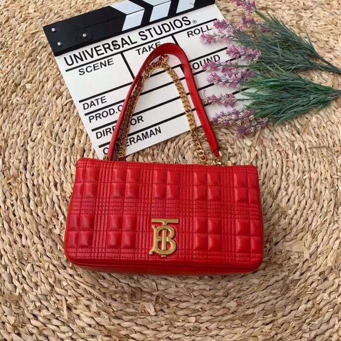 Burberry Quilted Medium Lola Bag Monogram Red For Women. Women-s Bags 11in/28cm - Soul Replicas
